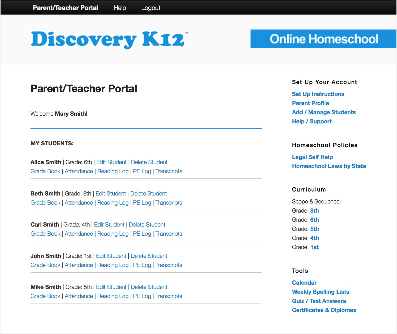 Discovery K12 Parent Login